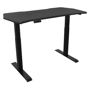 Dellonda Carbon Fibre Effect Electric Height Adjustable Standing Desk, 1400 x 700mm Dual Motor 100kg