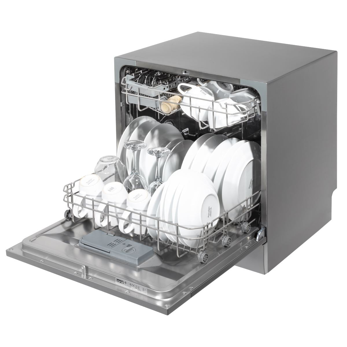 Baridi Tabletop Dishwasher 8 Place Settings 8L Capacity - Silver