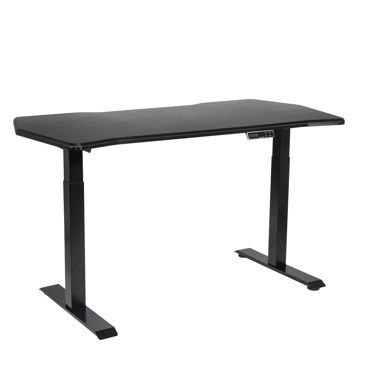 Dellonda Carbon Fibre Effect Electric Height Adjustable Standing Desk, 1400 x 700mm Dual Motor 100kg