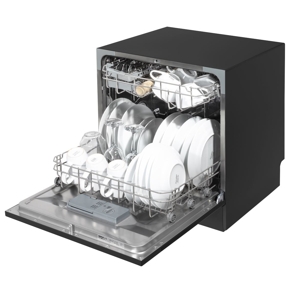 Baridi Tabletop Dishwasher 8 Place Settings 8L Capacity - Black