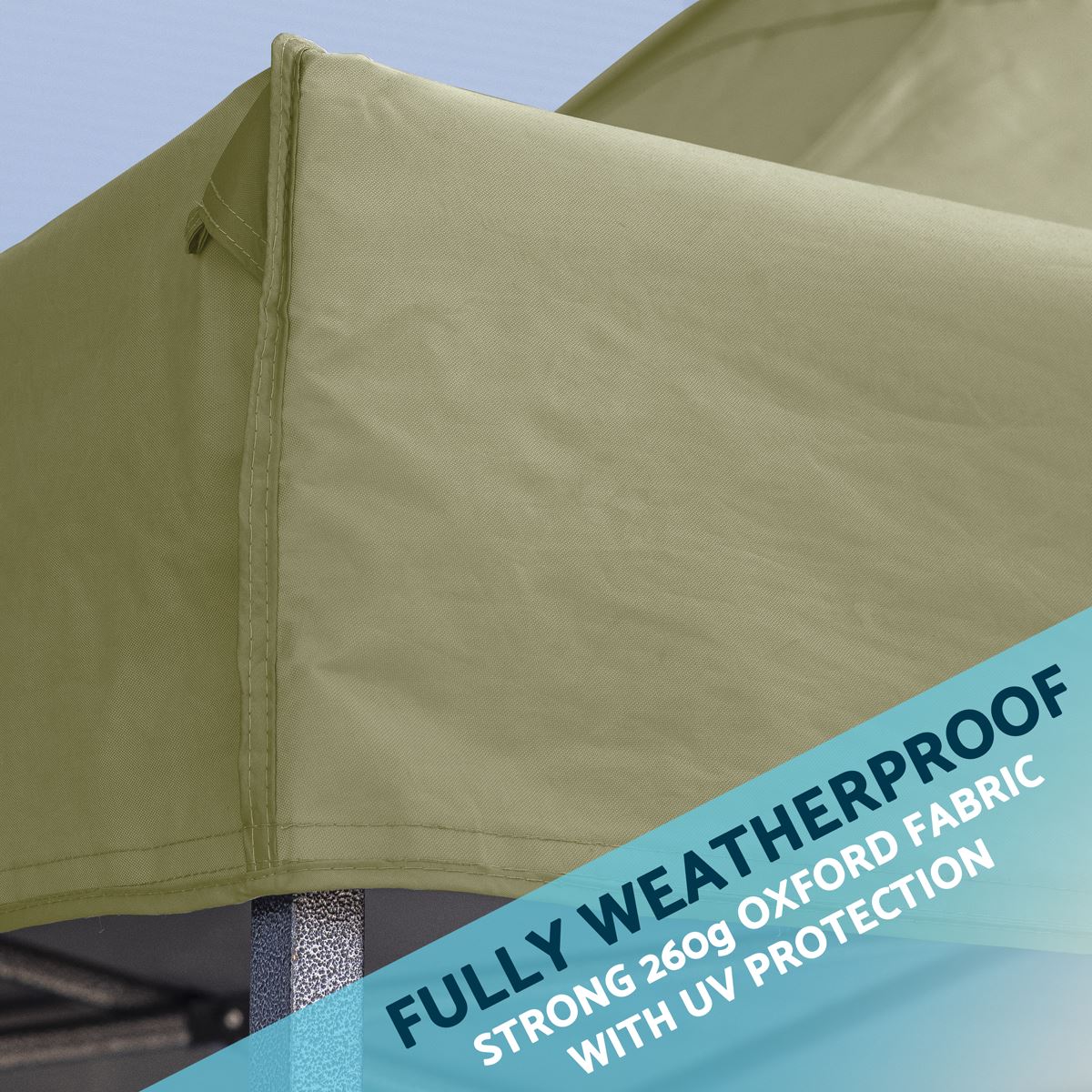 Dellonda Beige Premium 3 x 3m Pop-Up Gazebo, PVC Coated, Water Resistant Fabric, Supplied with Carry Bag & Accesories