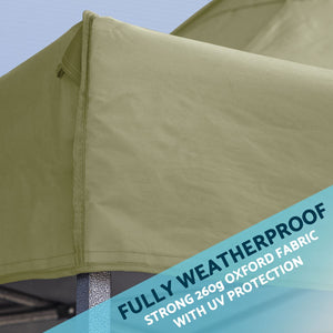 Dellonda Beige Premium 3 x 3m Pop-Up Gazebo, PVC Coated, Water Resistant Fabric, Supplied with Carry Bag & Accesories