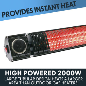 Dellonda Infrared Outdoor 2000W Patio Heater with Speakers, Black