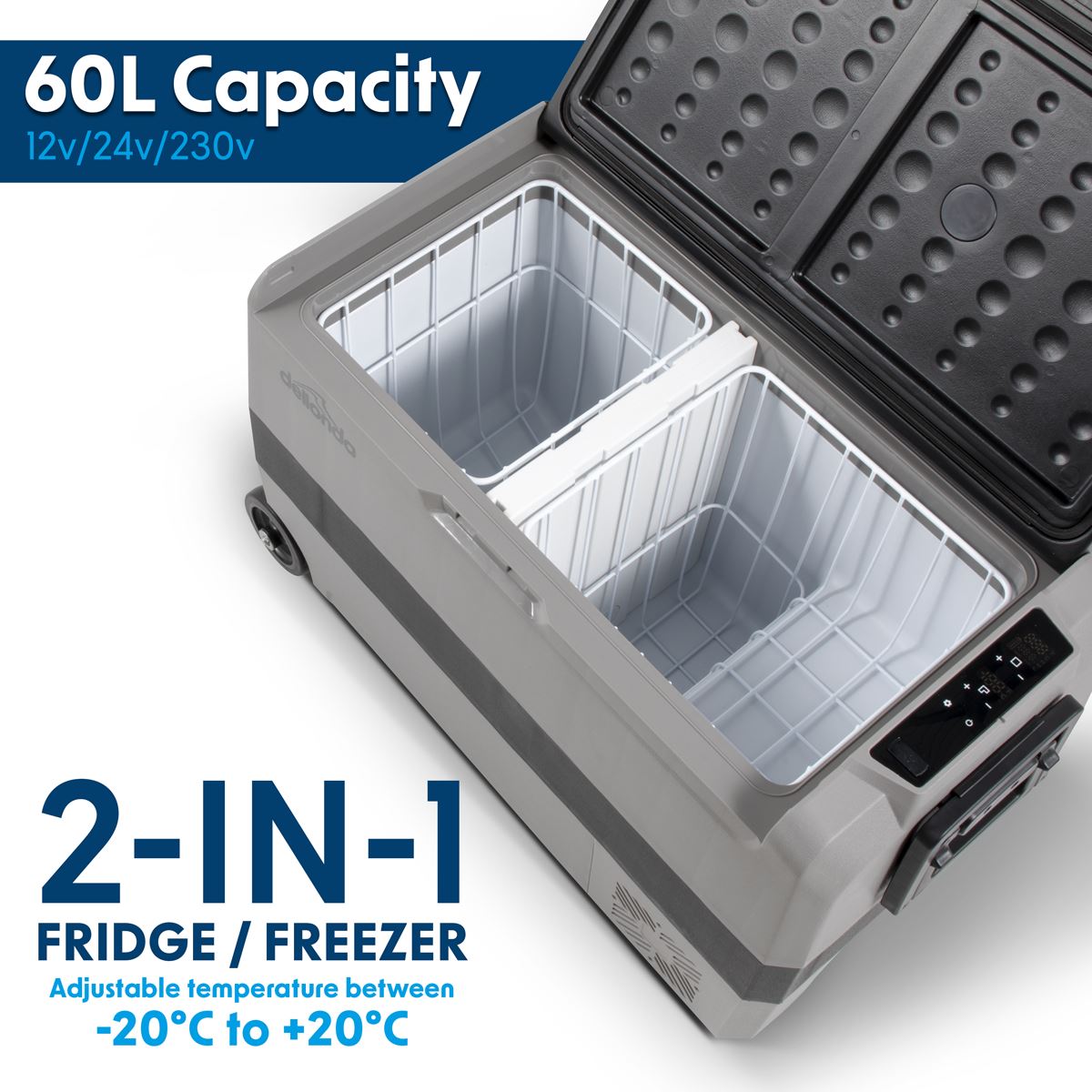 Dellonda Portable Fridge Freezer / Cool Box with LED Display 60L