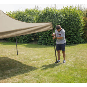Dellonda Beige Premium 3 x 3m Pop-Up Gazebo, PVC Coated, Water Resistant Fabric, Supplied with Carry Bag & Accesories