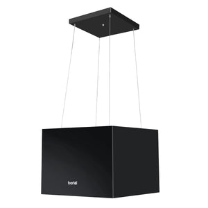 Baridi Square Island Cooker Hood 40cm - Black