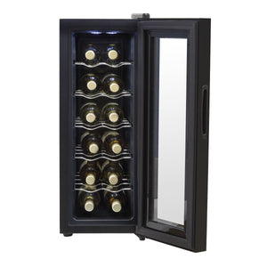 Baridi 12 Bottle Wine Fridge & Cooler - Black