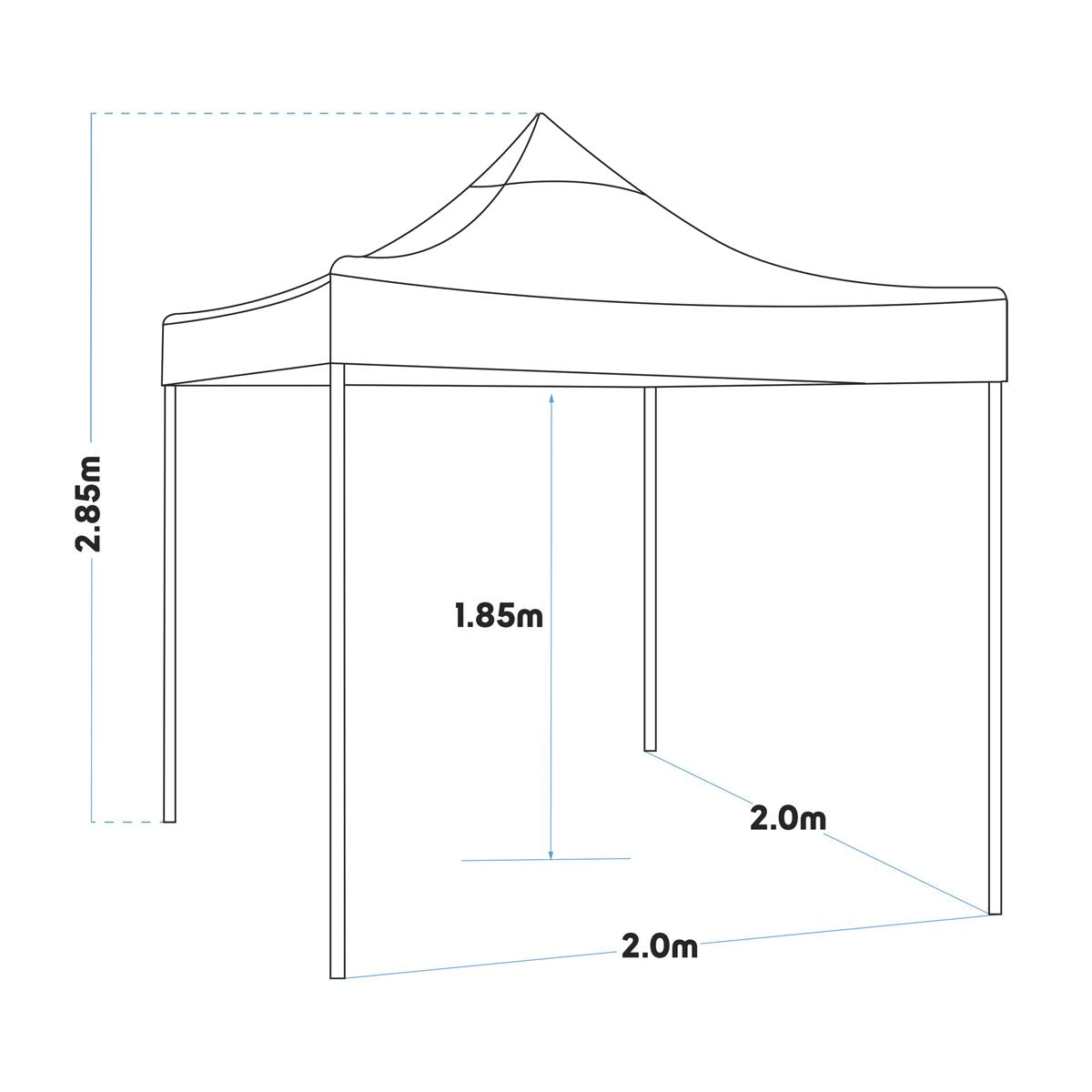 Dellonda Dark Green Premium 2x2m Pop-Up Gazebo, Heavy Duty, PVC Coated, Water Resistant Fabric, Supplied with Carry Bag & Accesories