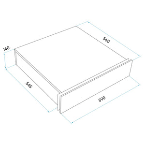 Baridi Integrated Warming Drawer 60cm - Black/Stainless Steel