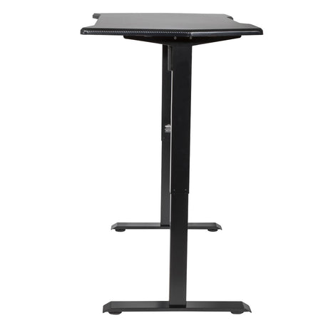 Dellonda Carbon Fibre Effect Electric Height Adjustable Standing Desk with Memory, Quiet, 1400 x 700mm
