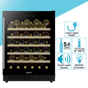 Baridi 54 Bottle Under-Counter/Freestanding Fridge & Cooler 60cm