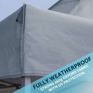 Dellonda Grey Premium 3 x 3m Pop-Up Gazebo, PVC Coated, Water Resistant Fabric, Supplied with Carry Bag & Accesories