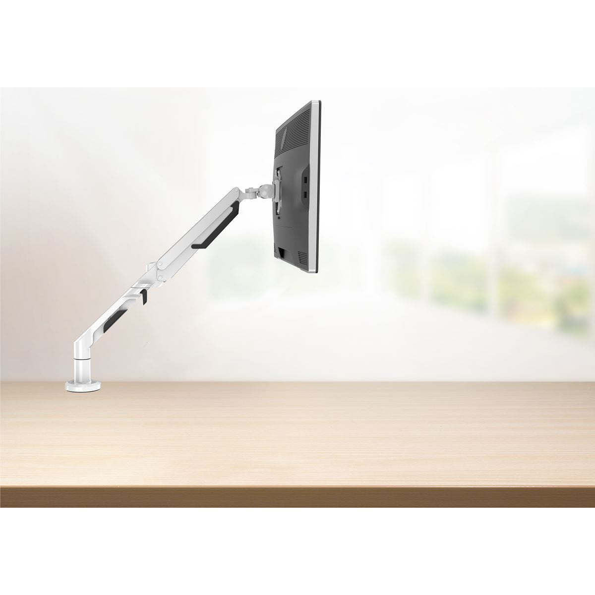 Dellonda Adjustable Single Monitor Arm with 360° Rotation - White