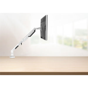 Dellonda Adjustable Single Monitor Arm with 360° Rotation - White