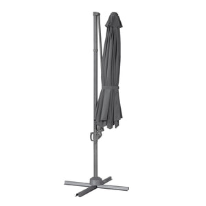 Dellonda Cantilever Parasol with 360° Rotation, Tilt & Cover 3m - Grey
