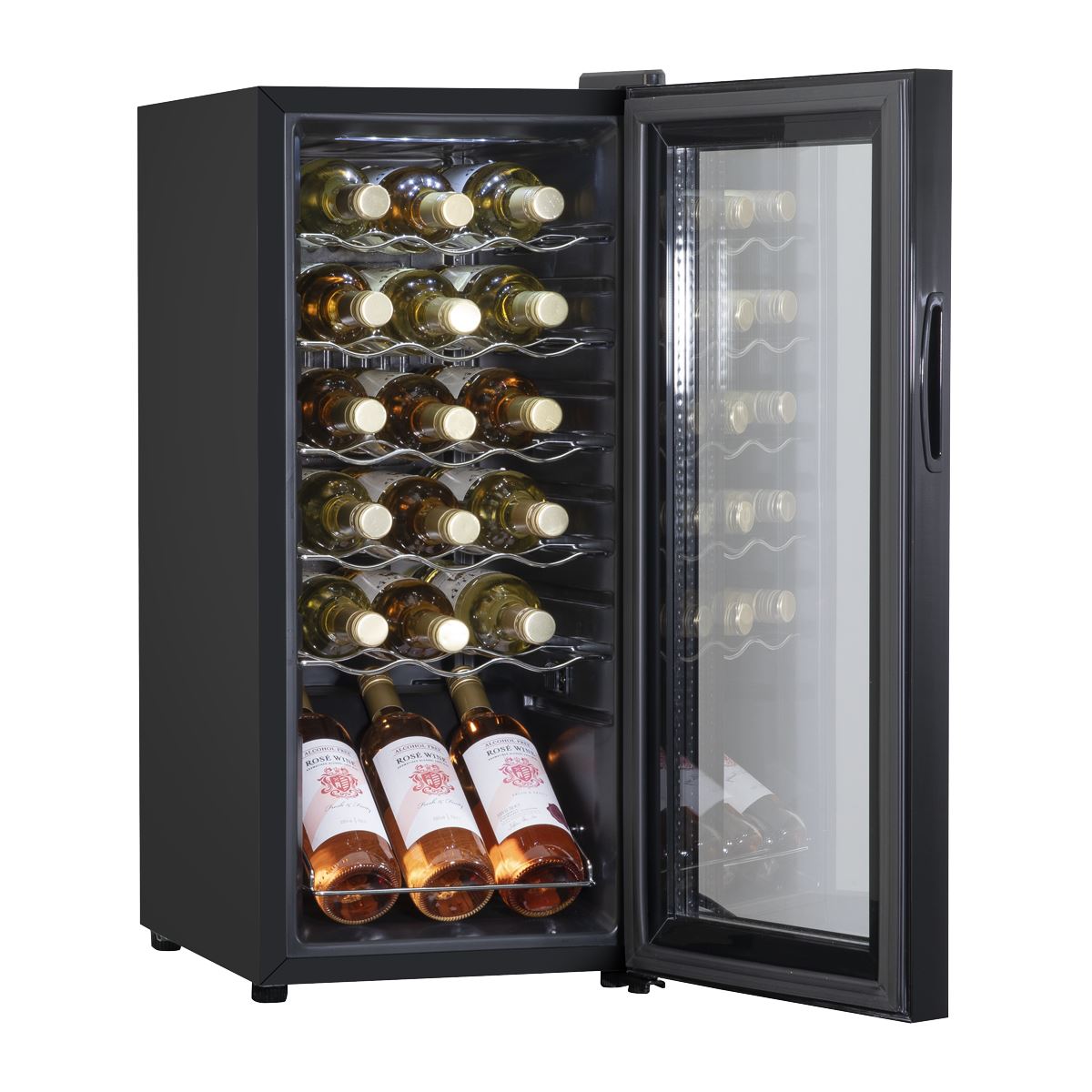 Baridi 18 Bottle Wine Fridge & Cooler - Black