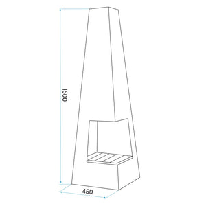 Dellonda Chiminea, Wood Burner, Heater for Outdoors W45cm x H150cm - Black Steel