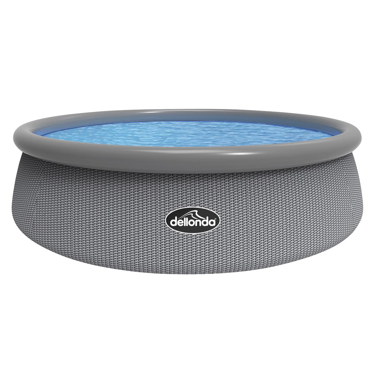 Dellonda Paddling/Swimming Pool & Pump 15ft - Gray Rattan Effect