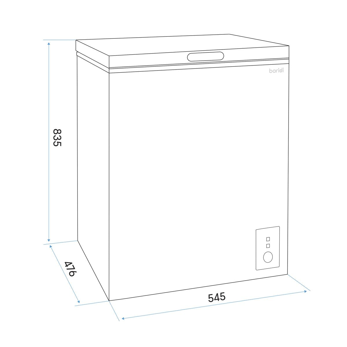 Baridi Freestanding Chest Freezer 99L Capacity - White