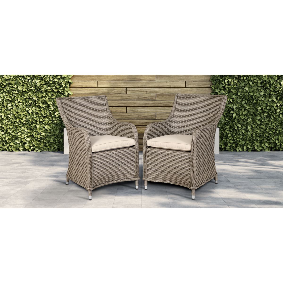 Dellonda Chester Rattan Wicker Outdoor Garden Dining Chairs 2pc