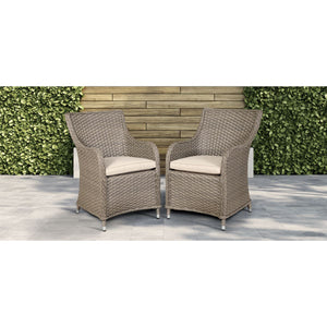Dellonda Chester Rattan Wicker Outdoor Garden Dining Chairs 2pc