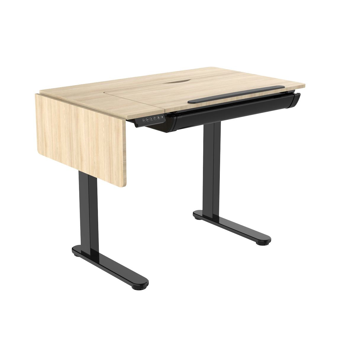 Dellonda Single Motor Ultra-Quiet Electric Adjustable Drawing Table with 40° Tilt, Drawer & Side Table