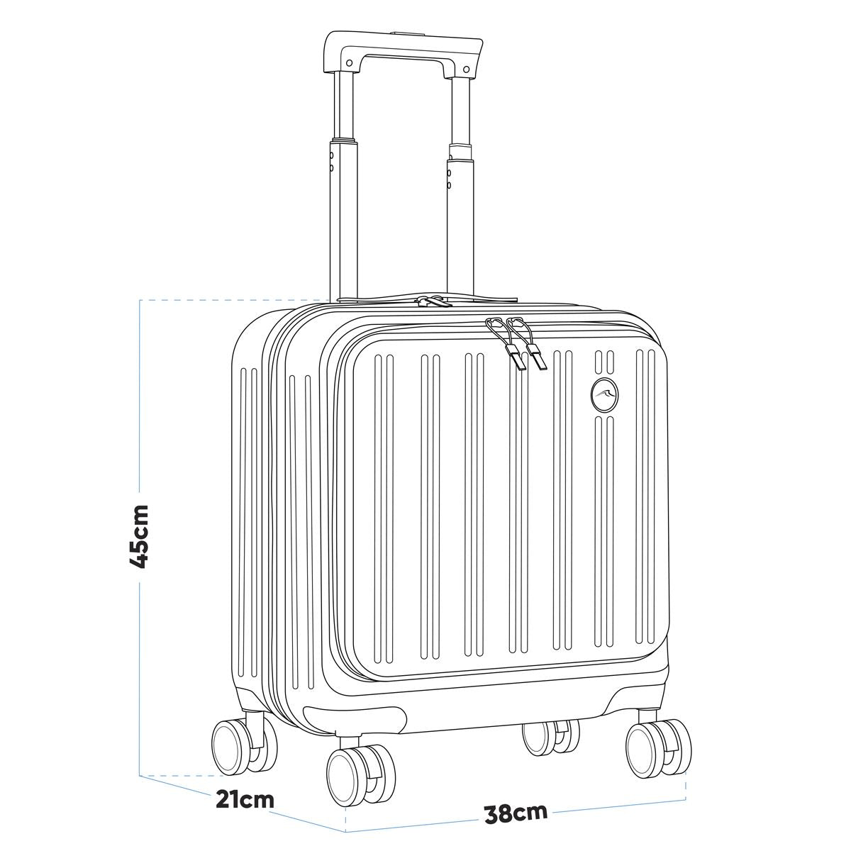 Dellonda Cabin Size Luggage with Laptop Compartments & Dual TSA Lock 18"