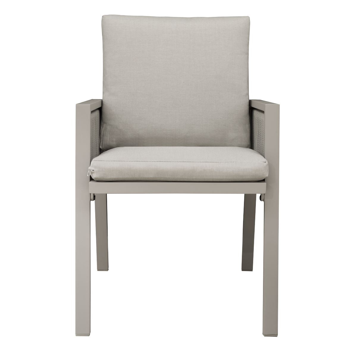 Dellonda Fusion Garden/Patio Dining Chairs with Armrests 6pc - Light Grey