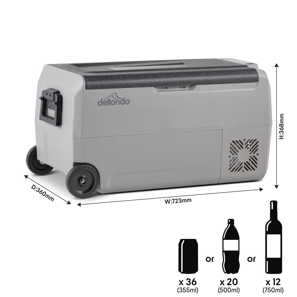 Dellonda Portable Fridge Freezer / Cool Box with LED Display 36L