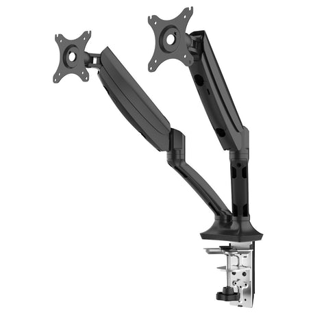 Dellonda Adjustable Double Monitor Arm with 360° Rotation - Black