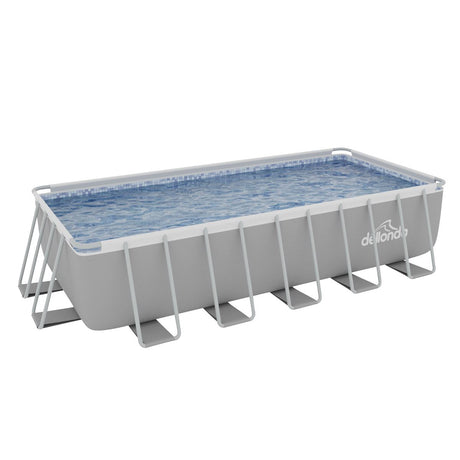 Dellonda Deluxe Steel Frame Rectangular Swimming Pool with Step Ladder & Filter Pump 21ft