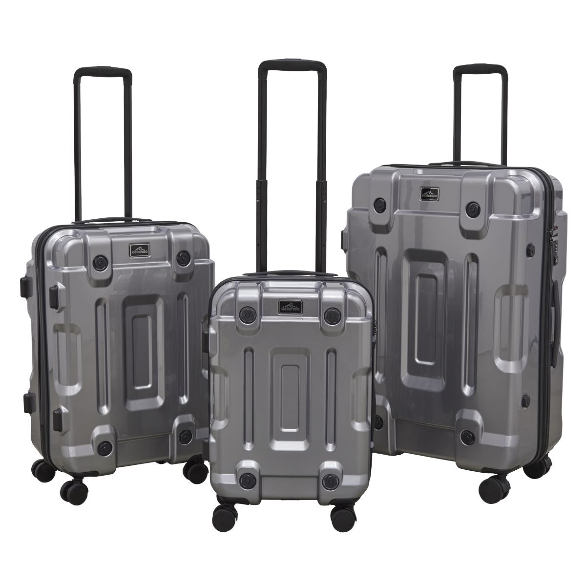 Dellonda Lightweight ABS Luggage Set 3pc - Silver