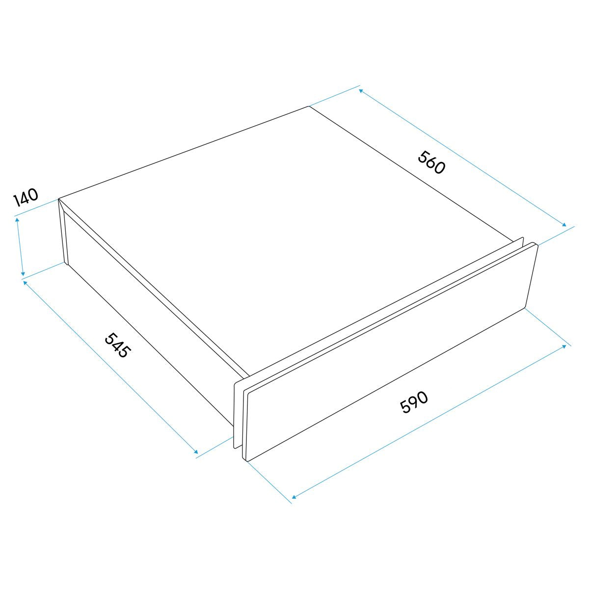 Baridi Integrated Warming Drawer 60cm - Black