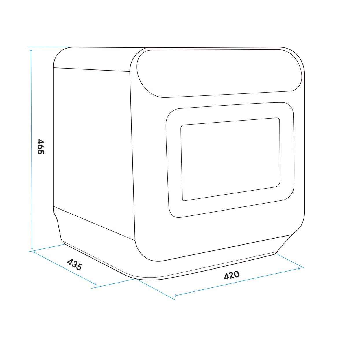 Baridi Tabletop Dishwasher 3 Place Settings 6L Capacity
