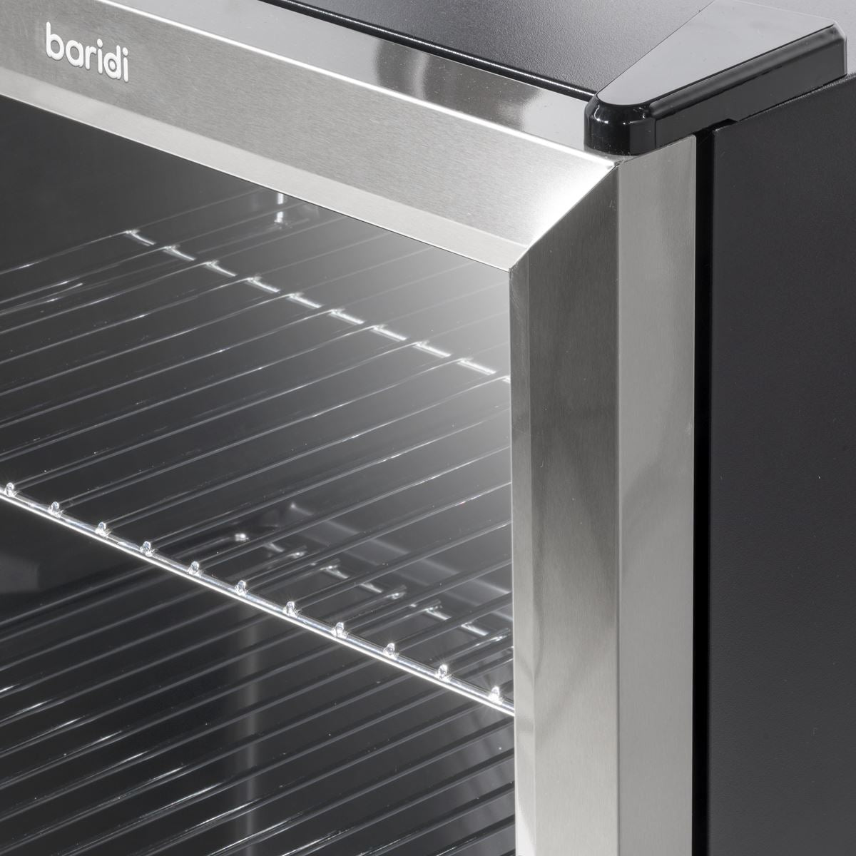 Baridi Mini Tabletop Beer & Drinks Fridge 50L Capacity - Stainless Steel