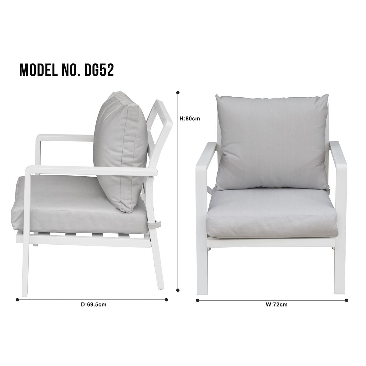 Dellonda Kyoto Aluminium Outdoor Sofa & Coffee Table Set 4 Piece