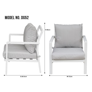 Dellonda Kyoto Aluminium Outdoor Sofa & Coffee Table Set 4 Piece