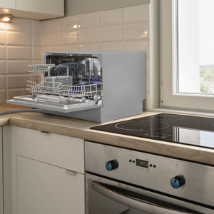 Baridi Tabletop Dishwasher 6 Place Settings 6.5L Capacity - Silver