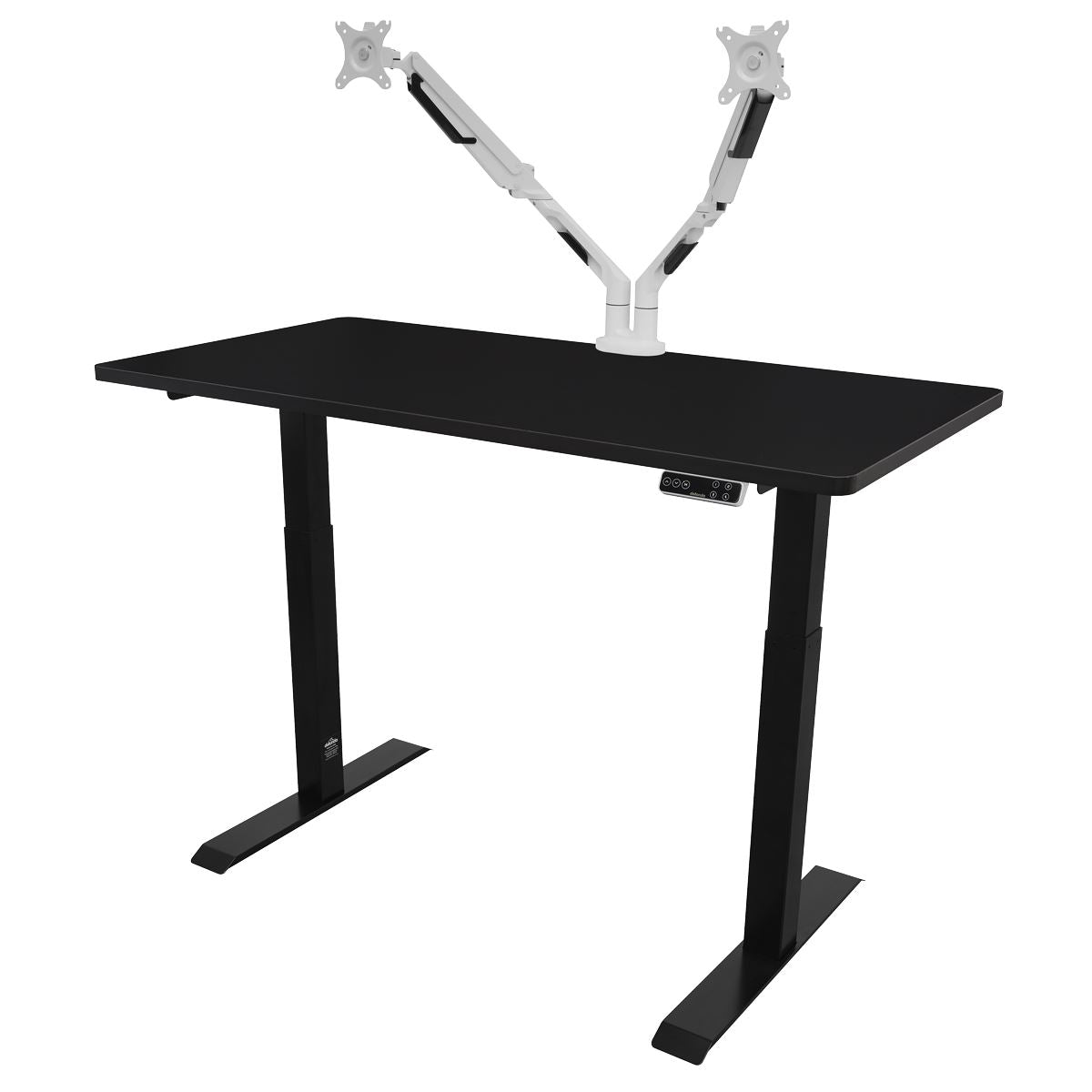 Dellonda Black Electric Height Adjustable Standing Desk, 1400 x 700mm Dual Motor 100kg