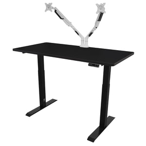 Dellonda Black Electric Height Adjustable Standing Desk, 1400 x 700mm Dual Motor 100kg