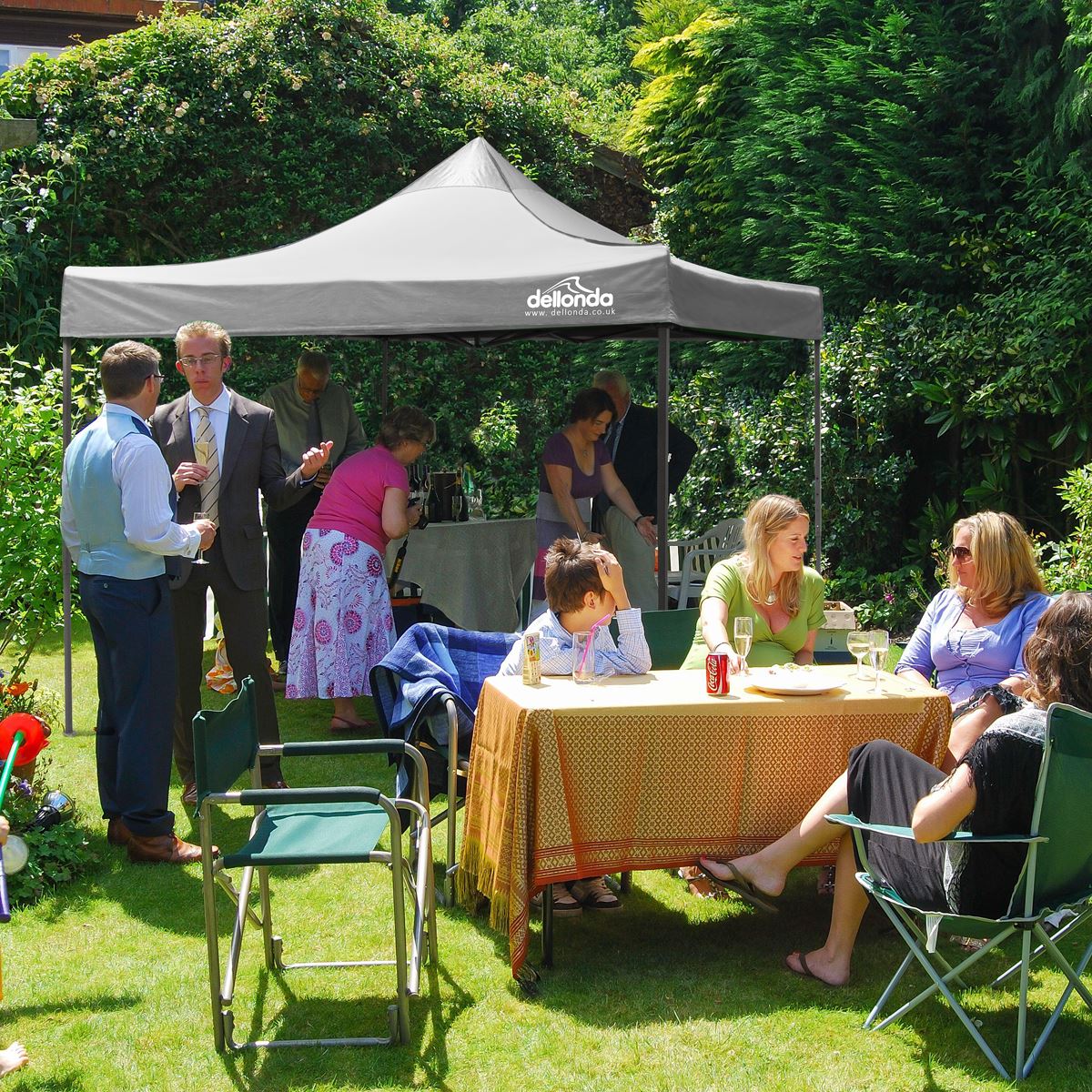 Dellonda Grey Premium 3 x 3m Pop-Up Gazebo, PVC Coated, Water Resistant Fabric, Supplied with Carry Bag & Accesories