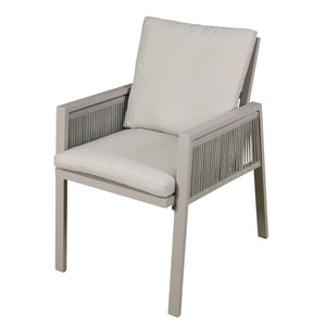 Dellonda Fusion Garden/Patio Dining Chairs with Armrests 4pc - Light Grey