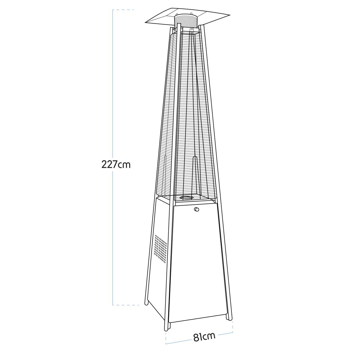 Dellonda 13kW Pyramid Gas Patio Heater 13kW Commercial/Garden Use - Stainless Steel