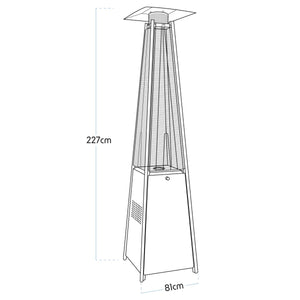 Dellonda 13kW Pyramid Gas Patio Heater 13kW Commercial/Garden Use - Stainless Steel