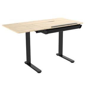 Dellonda Single Motor Ultra-Quiet Electric Adjustable Drawing Table with 40° Tilt, Drawer & Side Table