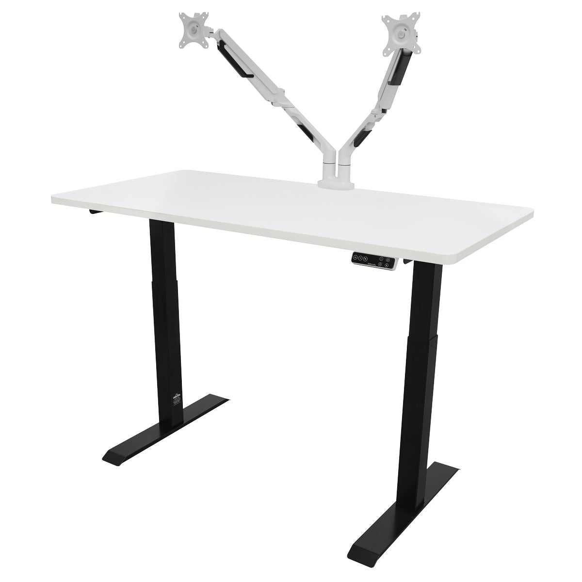 Dellonda White Electric Height Adjustable Standing Desk, 1400 x 700mm Dual Motor 100kg