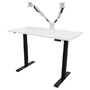 Dellonda White Electric Height Adjustable Standing Desk, 1400 x 700mm Dual Motor 100kg