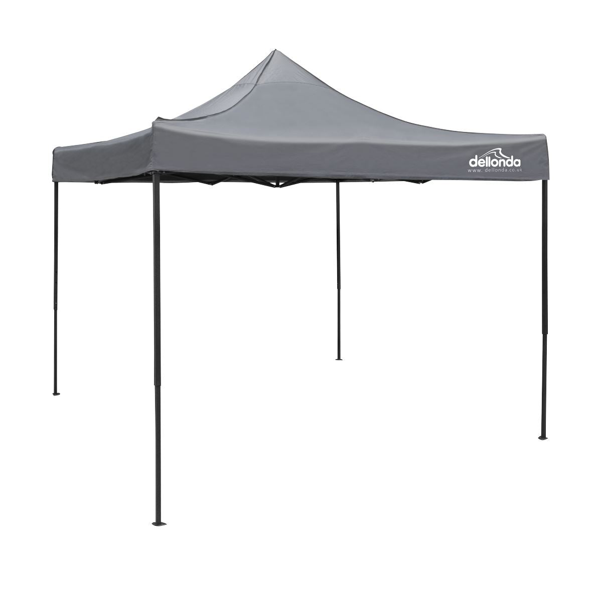 Dellonda Grey Premium 3 x 3m Pop-Up Gazebo, PVC Coated, Water Resistant Fabric, Supplied with Carry Bag & Accesories