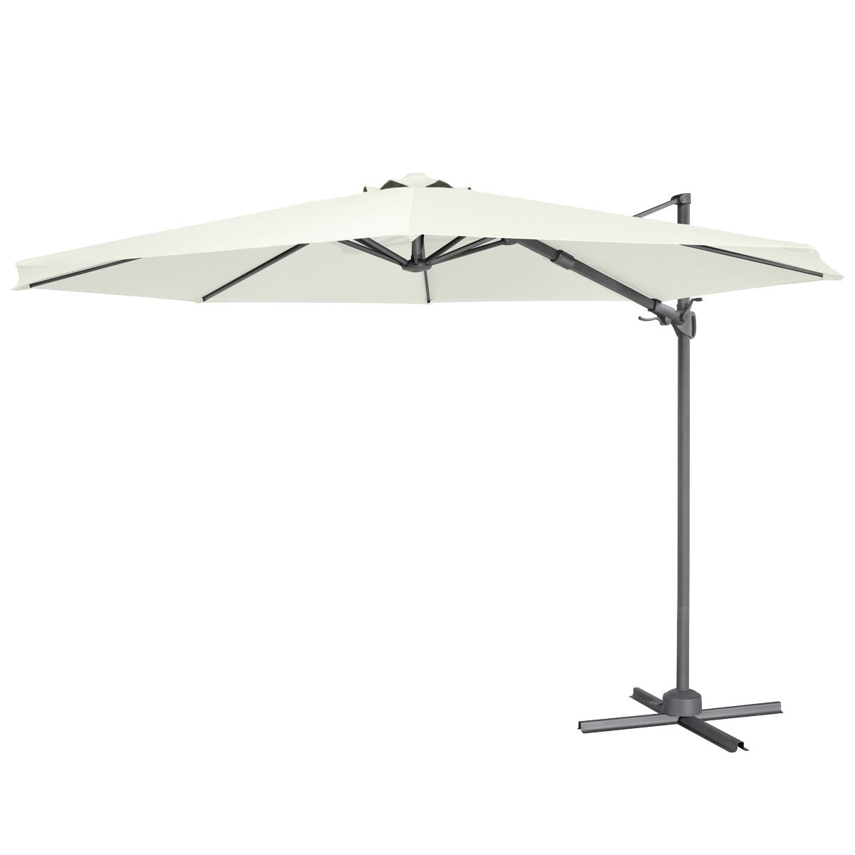 Dellonda Cantilever Parasol with 360° Rotation, Tilt & Cover 3m - Cream