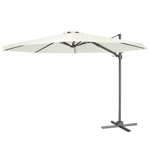 Dellonda Cantilever Parasol with 360° Rotation, Tilt & Cover 3m - Cream